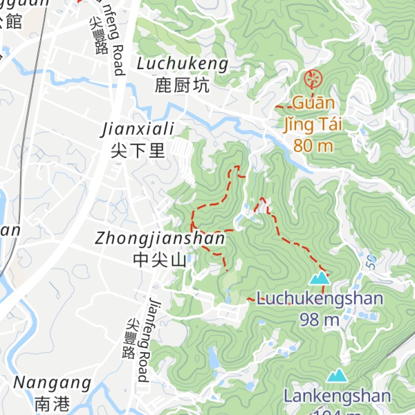 Map of Zhōng Jiān Shān