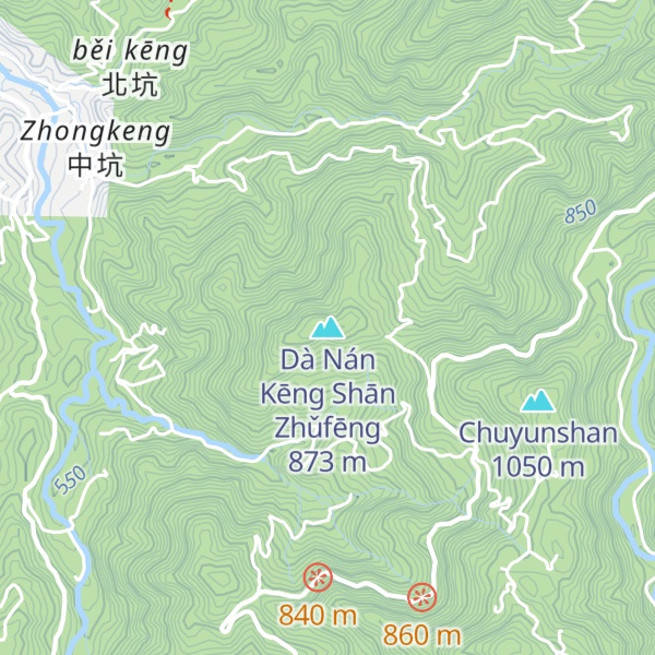 Map of Dà Nán Kēng Shān Zhǔfēng