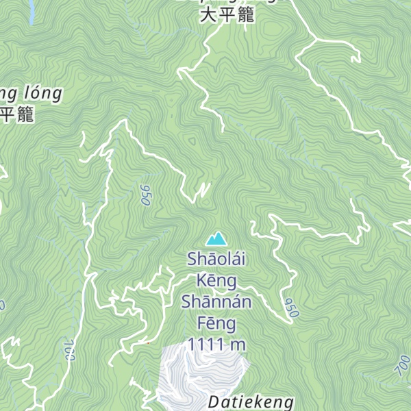 Map of Shāolái Kēng Shān