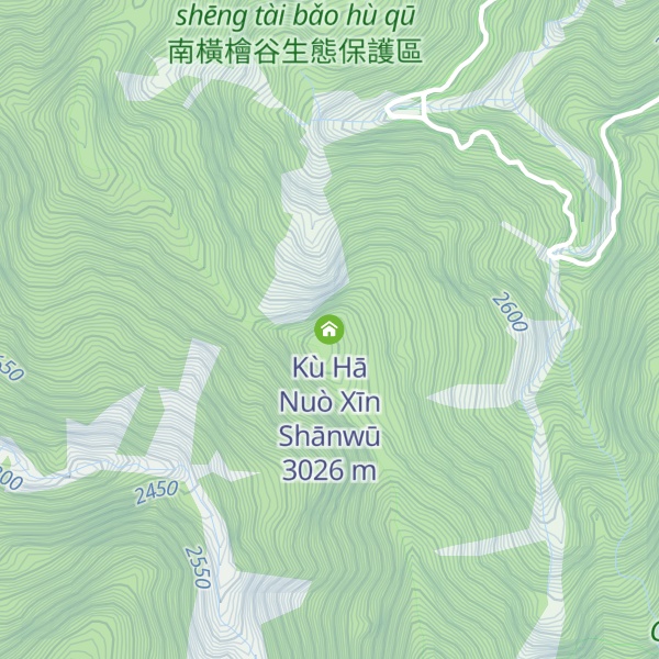 Map of Kù Hā Nuò Xīn Shānwū