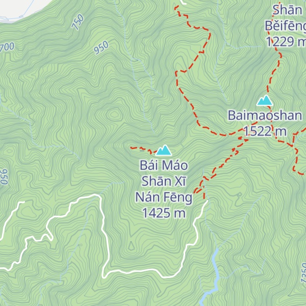 Map of Báimáo Shānxī Nánfēng