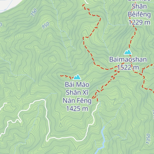 Map of Bái Máo Shān Xī Nán Fēng