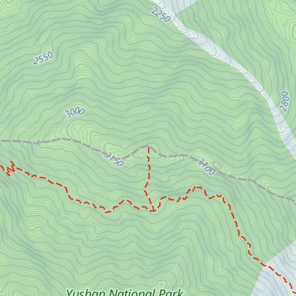Map of Yushan Front Peak / Jade Mountain Front Peak