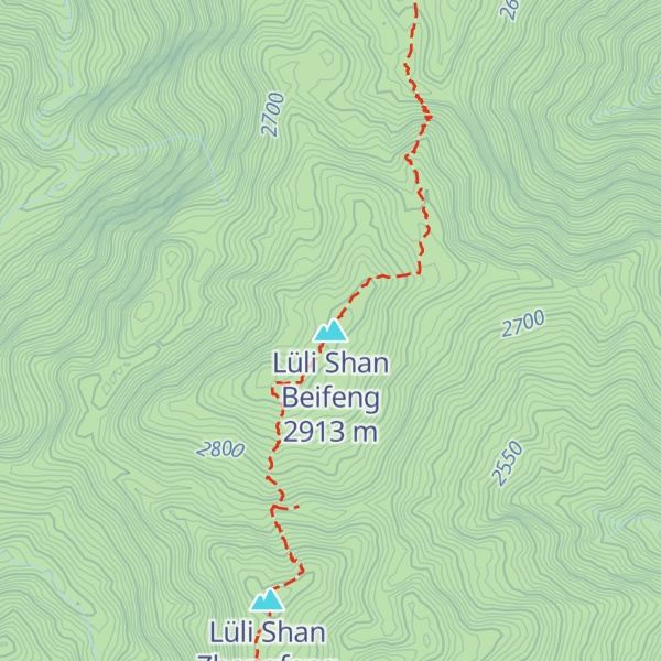 Map of Lüli Shan Beifeng
