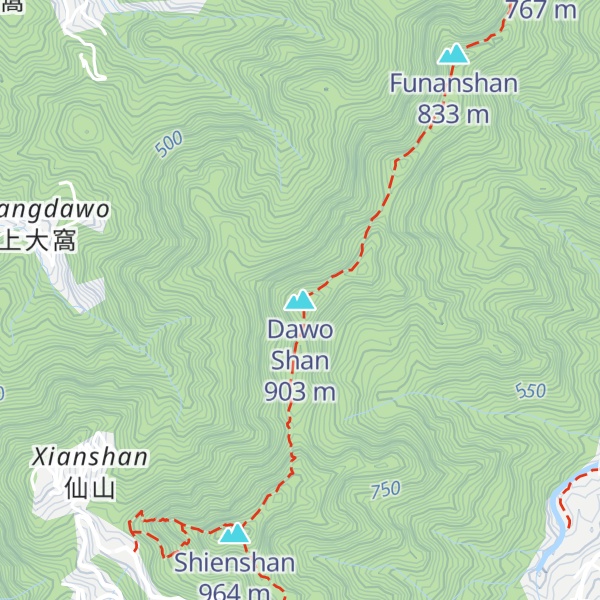 Map of Dawo Shan