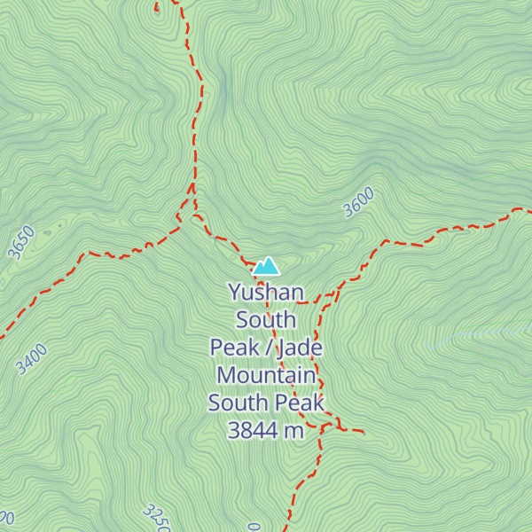 Map of Yushan South Peak / Jade Mountain South Peak