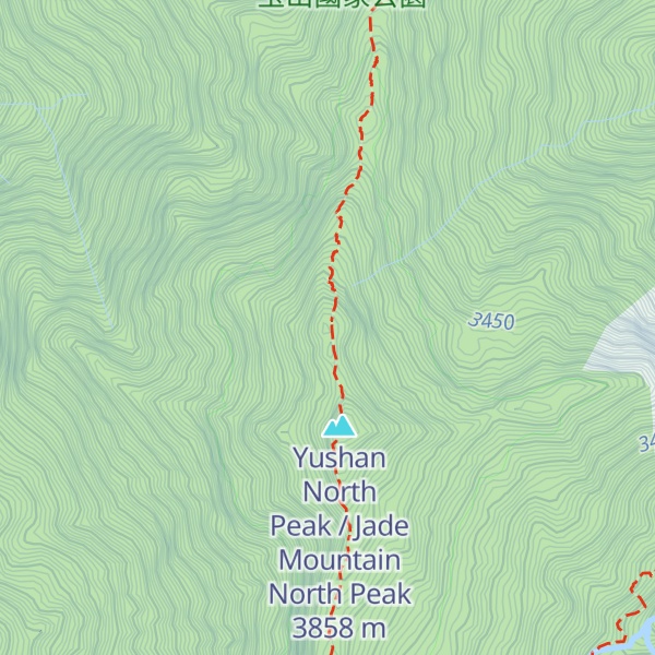 Map of Yushan Far North Peak