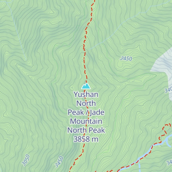 Map of Yushan North Peak / Jade Mountain North Peak