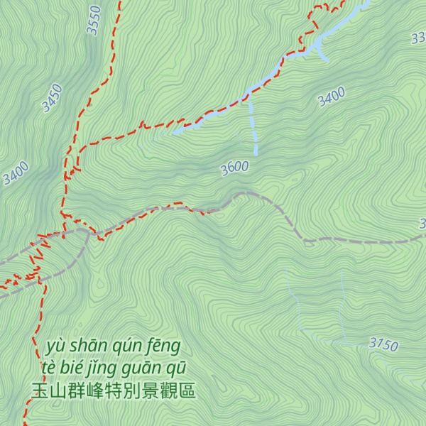 Map of Yushan East Peak / Jade Mountain East Peak