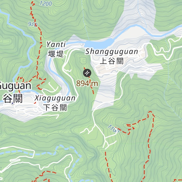 Map of Shàng Gǔguān Shānnán Fēng
