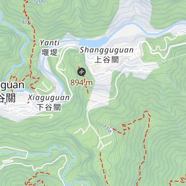 Map of Shàng Gǔguān Shānnán Nánfēng