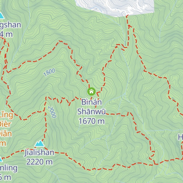 Map of Bìnán Shānwū