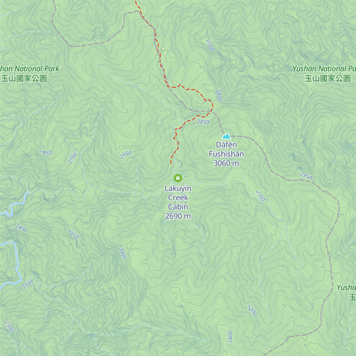 Lakuyin Creek Cabin map