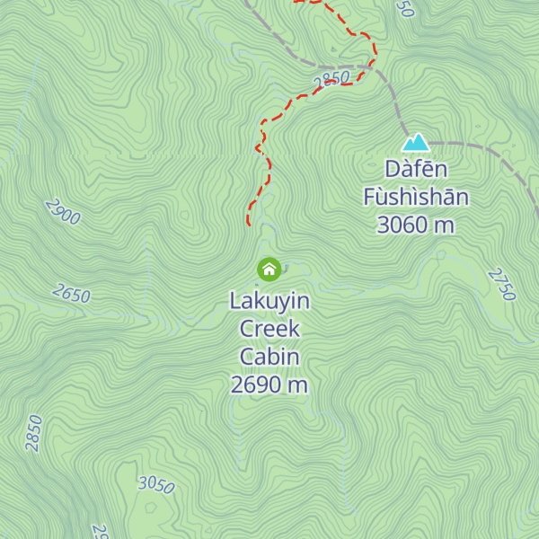 Map of Lakuyin Creek Cabin