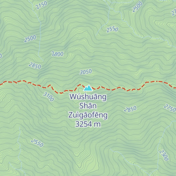 Map of Wúshuāng Shān Zuìgāofēng