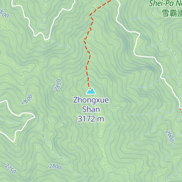 Map of Zhongxue Shan