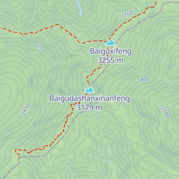 Map of Baigudashanxinanfeng