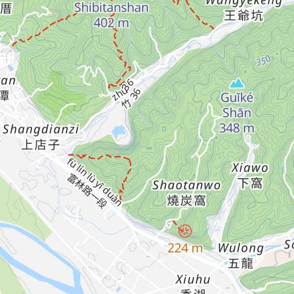 Map of Sanyekengshan