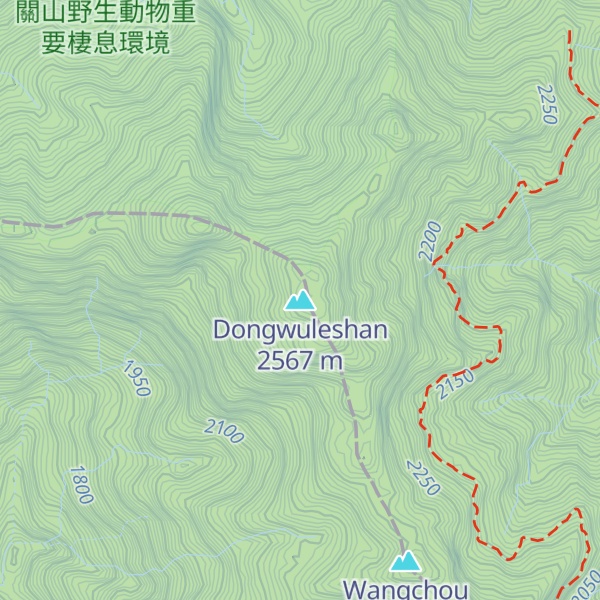Map of Dongwuleshan