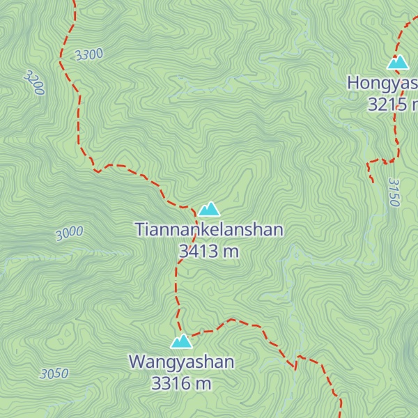 Map of Tiannankelanshan