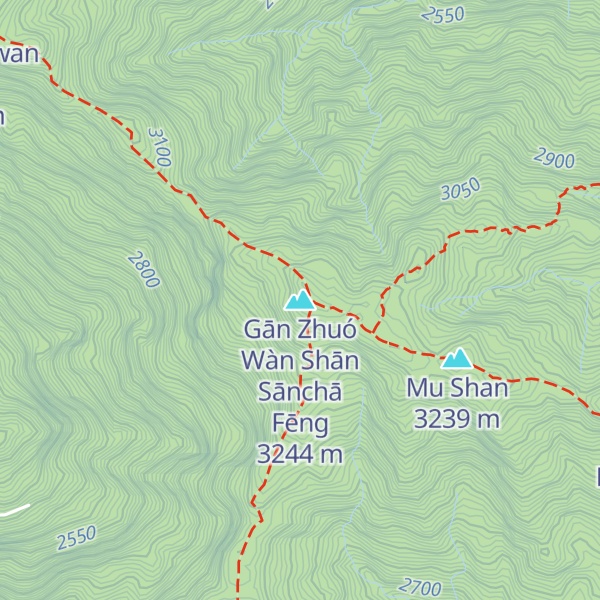 Map of Gān Zhuó Wàn Shān Sānchā Fēng