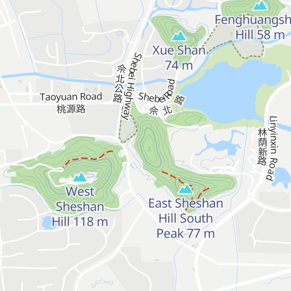 Map of East Sheshan Hill North Peak