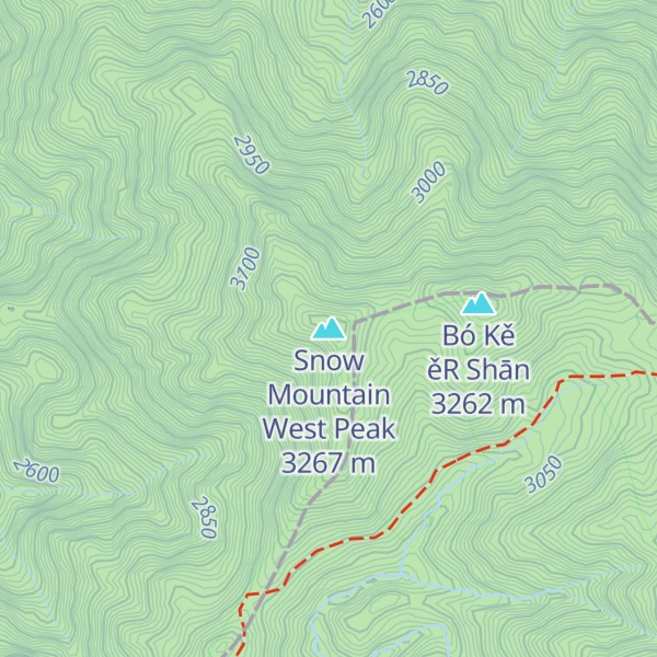 Map of Snow Mountain West Peak