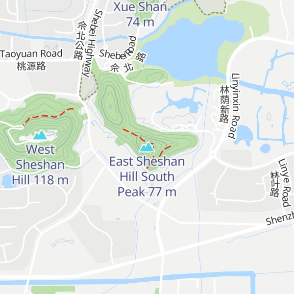 Map of East Sheshan Hill South Peak
