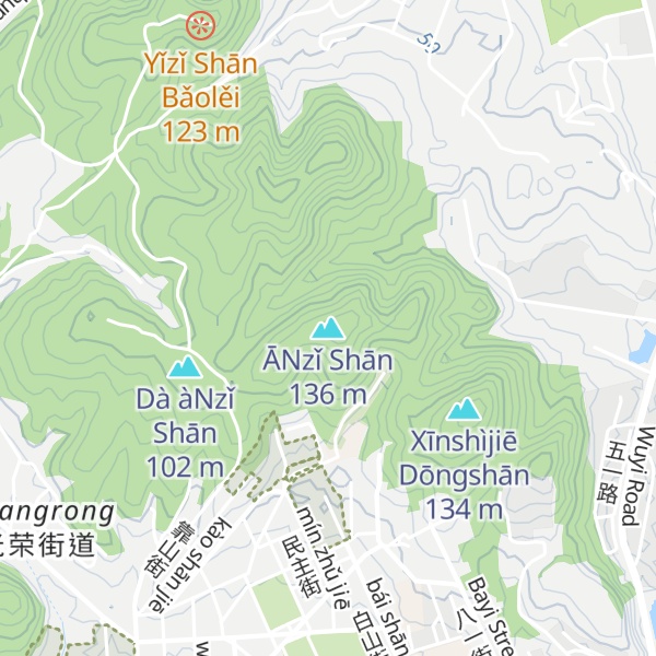 Map of ĀNzǐ Shān
