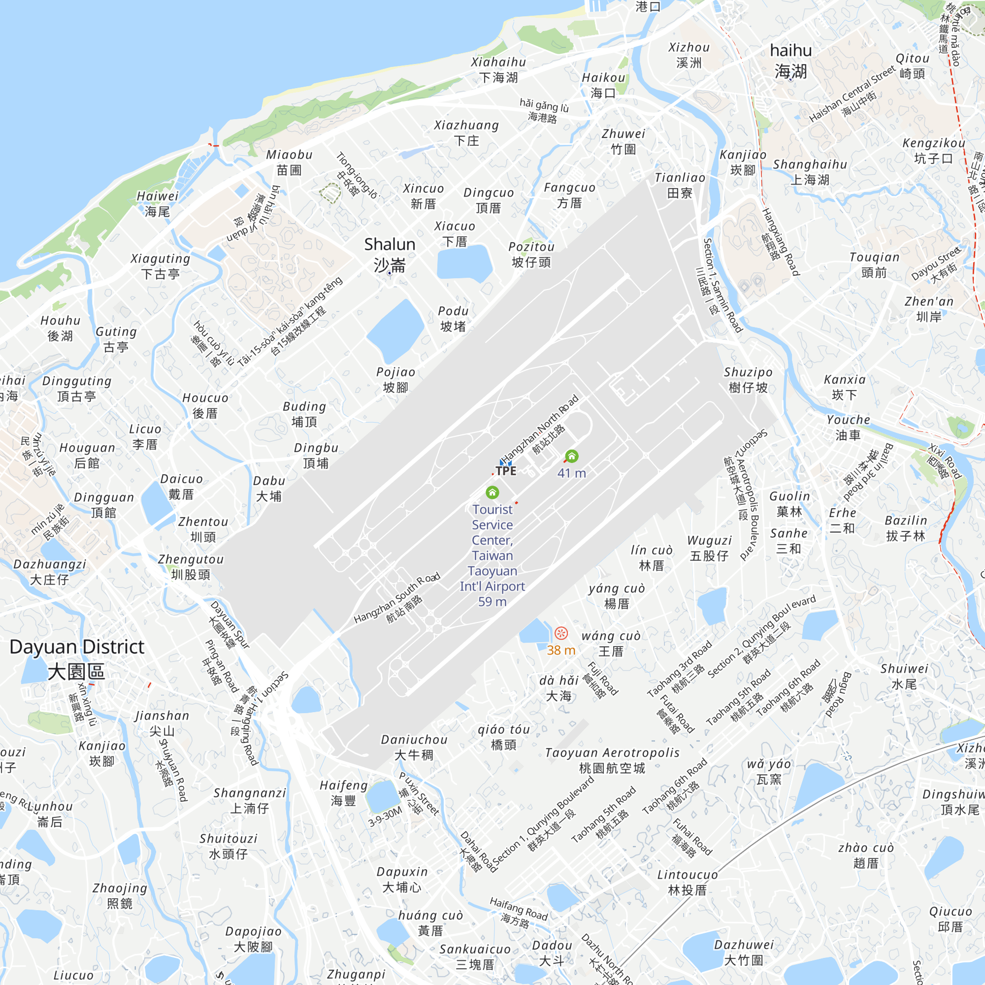 Tourist Service Center, Taiwan Taoyuan Int'l Airport map