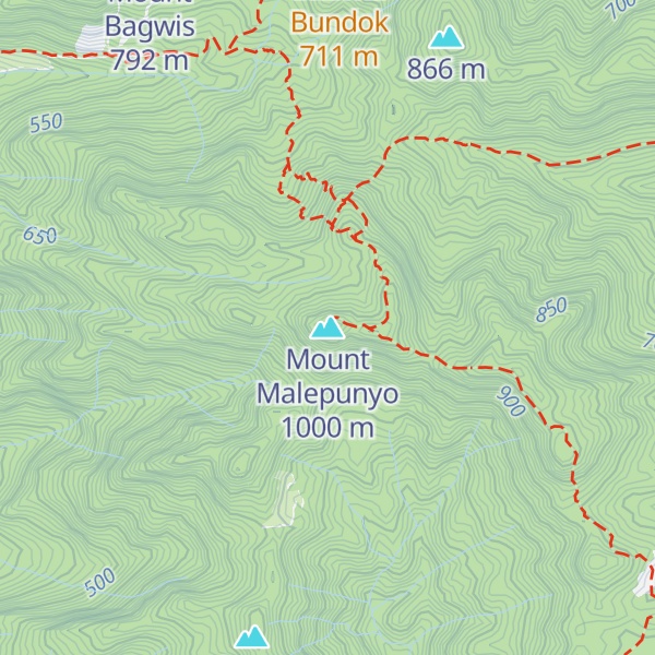 Map of Mount Malepunyo