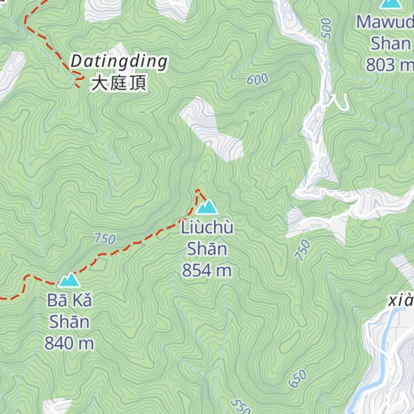 Map of Liùchù Shān