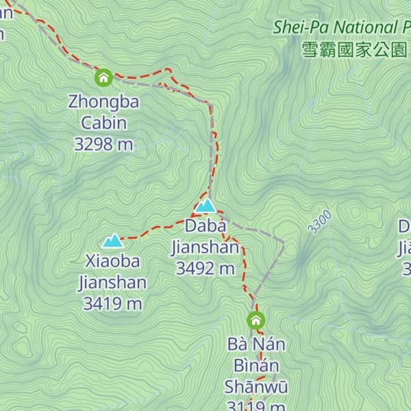 Map of Daba Jianshan