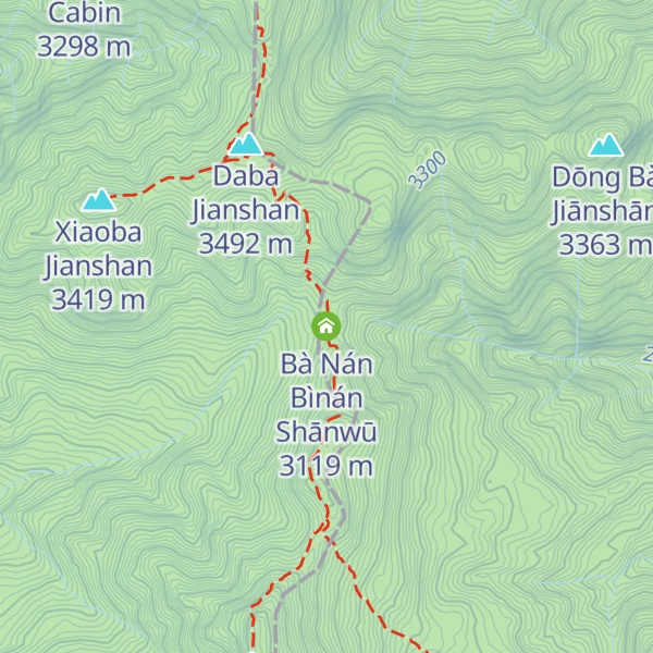 Map of Bà Nán Bìnán Shānwū