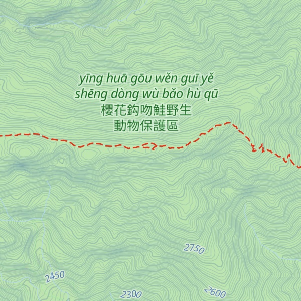 Map of Xueshan East Peak / Snow Mountain East Peak