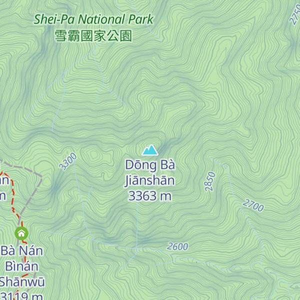 Map of Dōng Bà Jiānshān