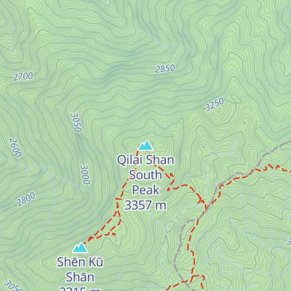 Map of Qilai Shan South Peak