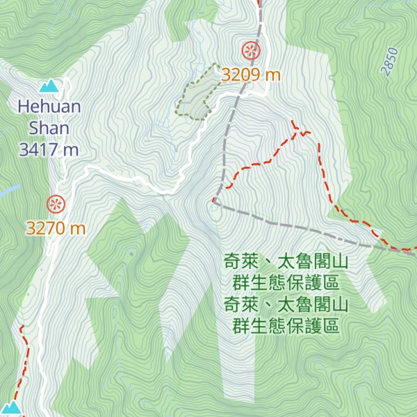 Map of Hehuan Shan East Peak