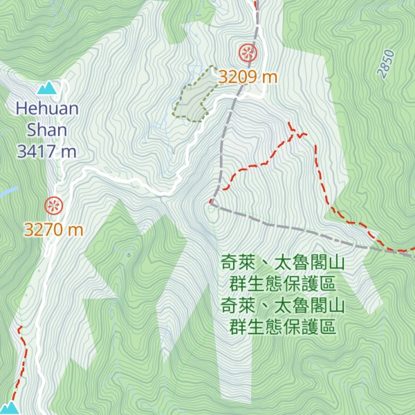 Map of Hehuanshan East Peak