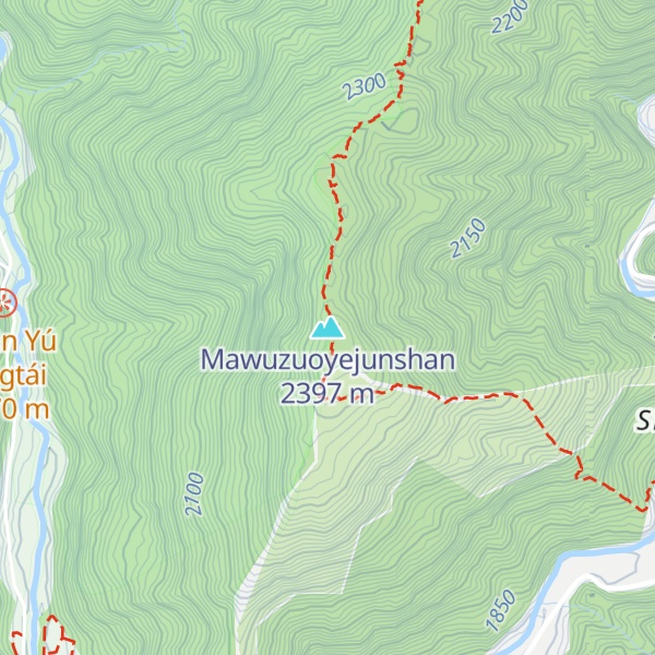 Map of Mawuzuoyejunshan