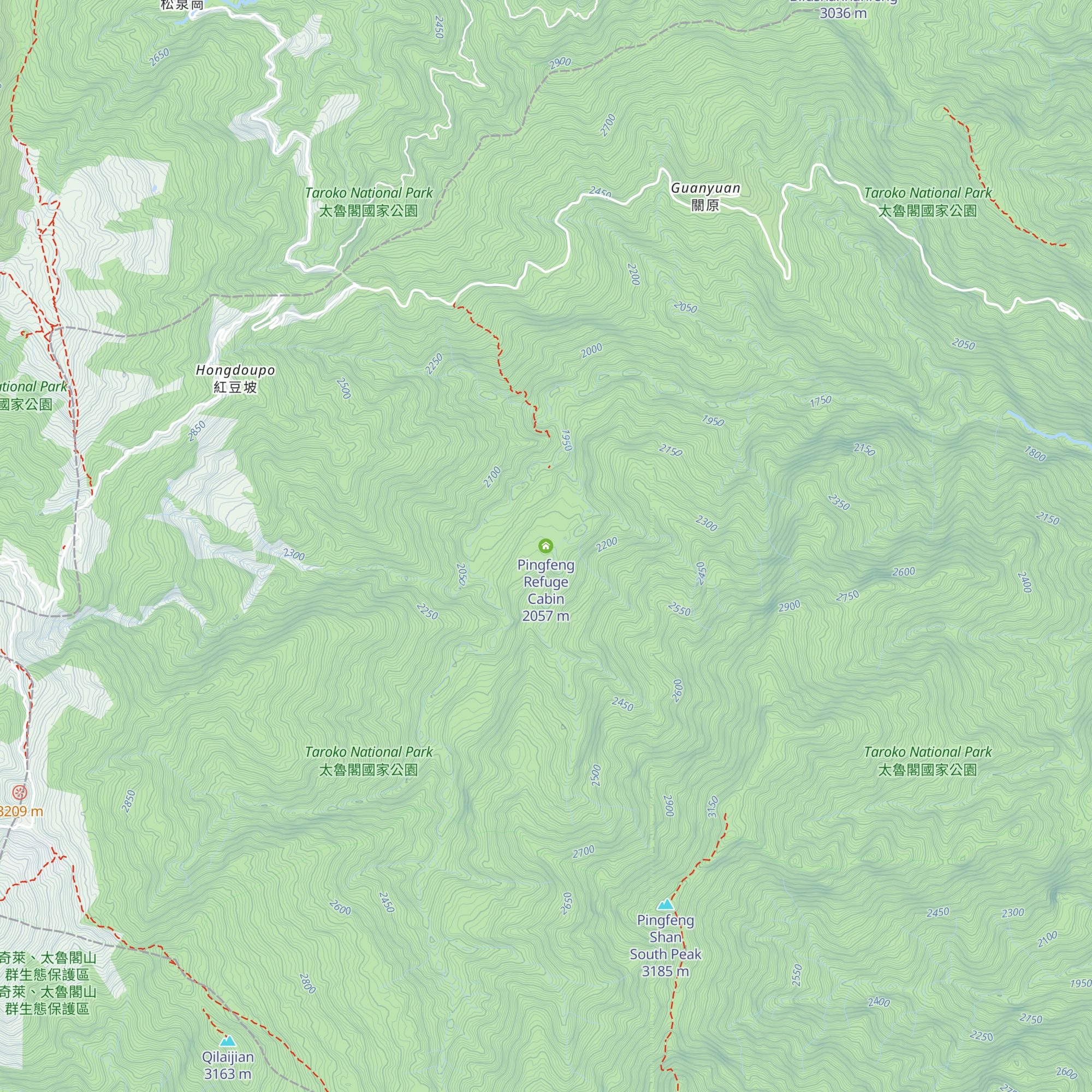 Pingfeng Refuge Cabin map