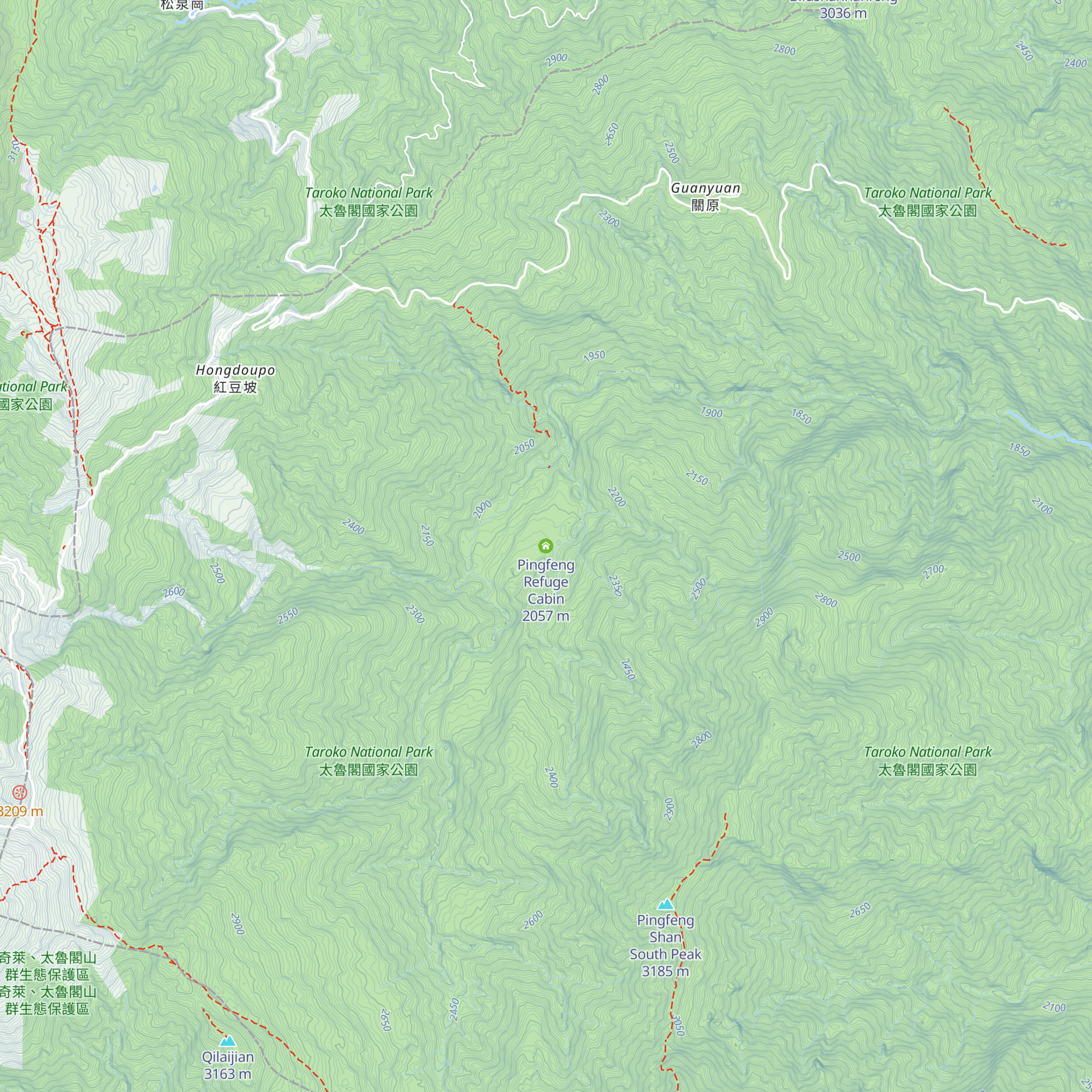 Pingfeng Refuge Cabin map