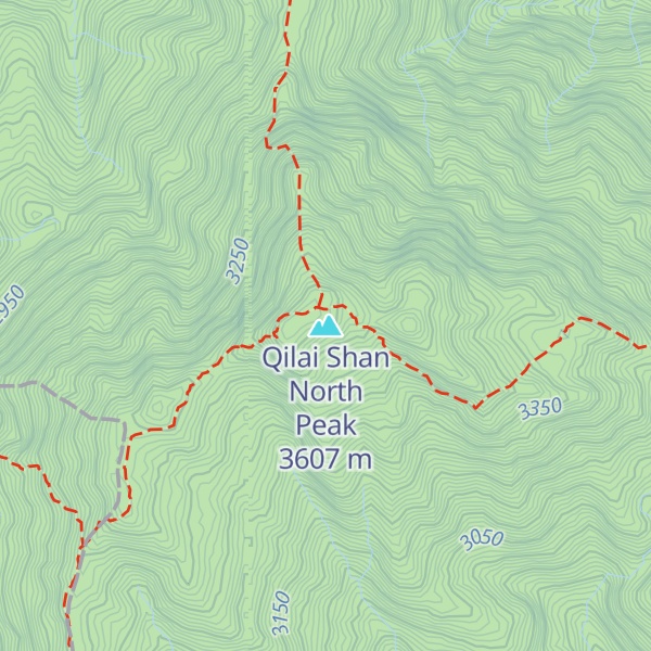 Map of Qilai Shan North Peak