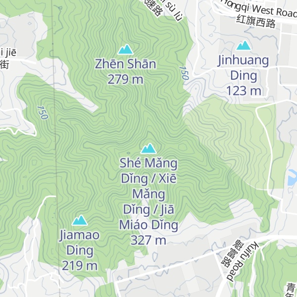 Map of Shé Mǎng Dǐng / Xiē Mǎng Dǐng / Jiā Miáo Dǐng