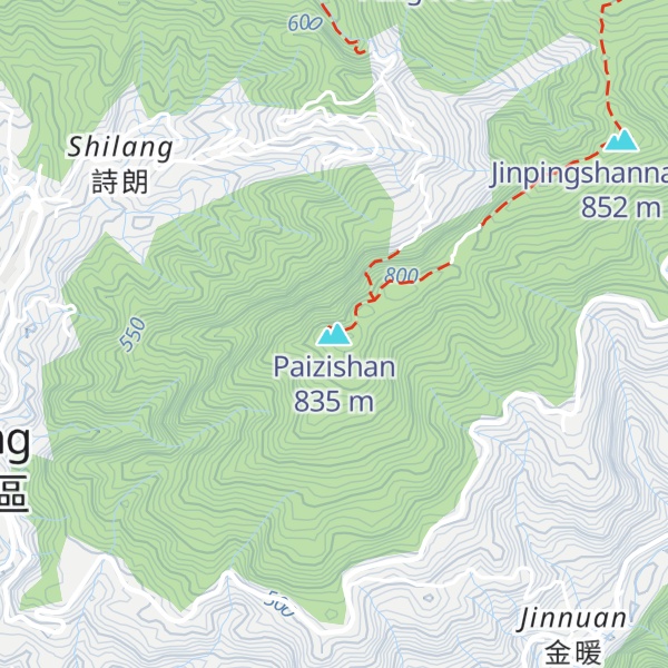 Map of Paizishan