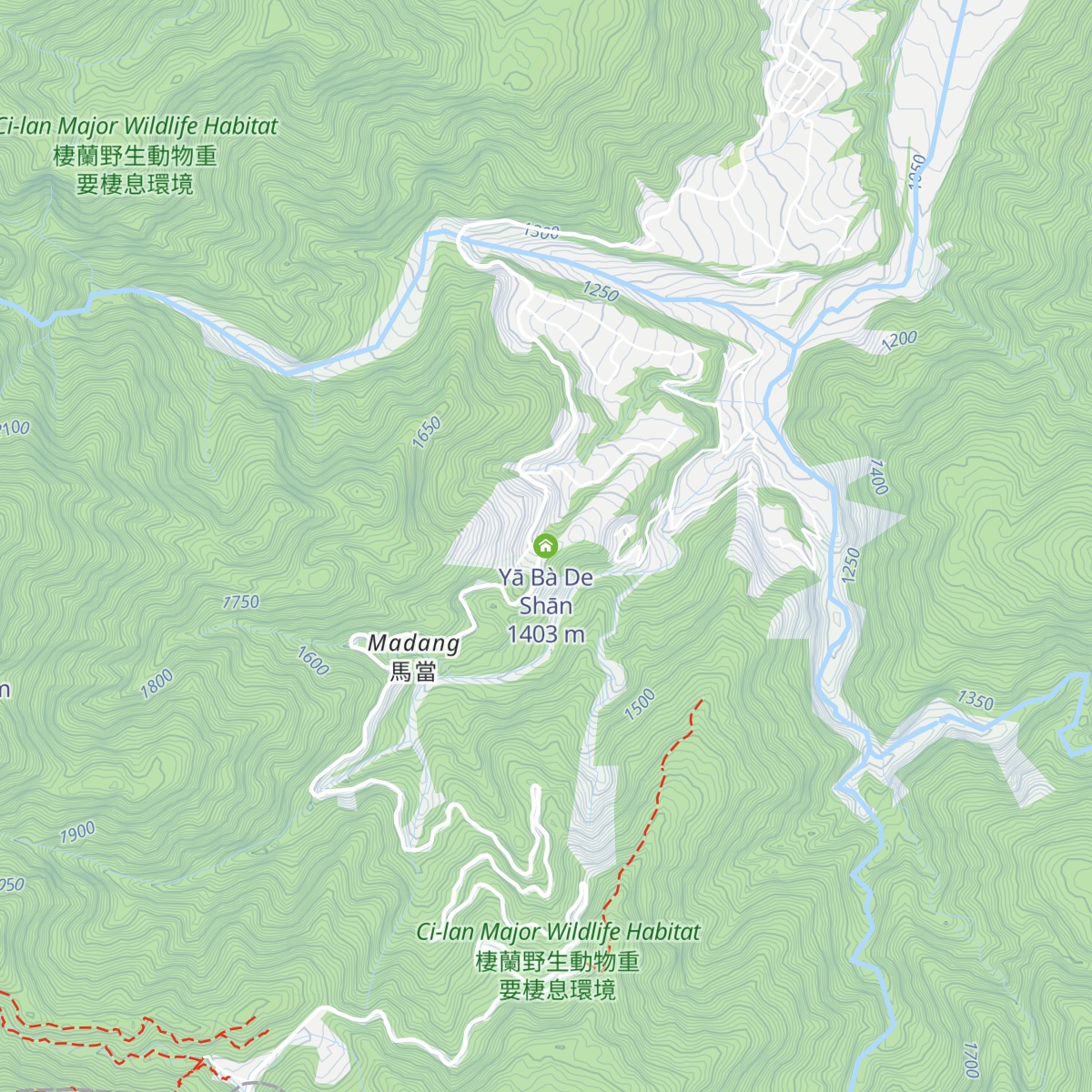 Yā Bà De Shān map