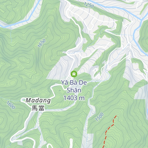 Map of Yā Bà De Shān