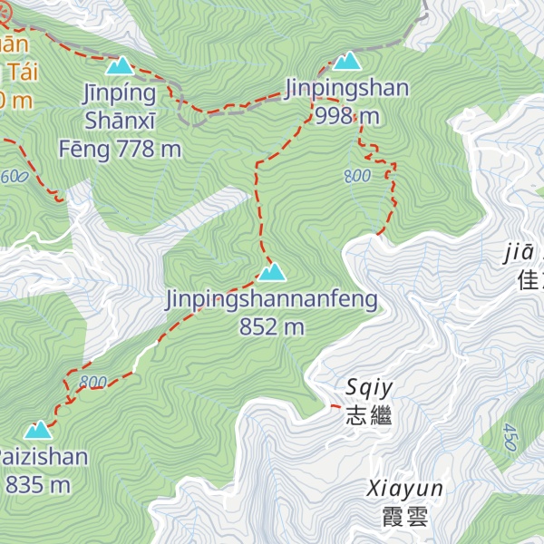 Map of Jinpingshannanfeng