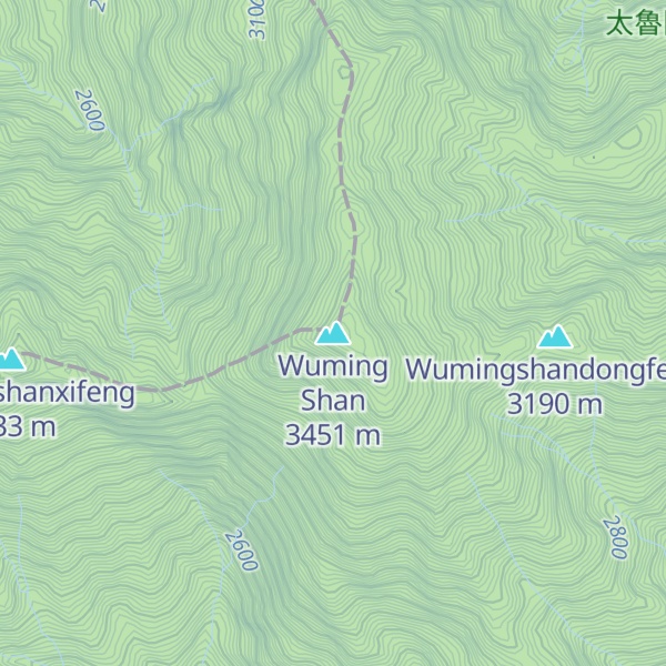 Map of Wuming Shan