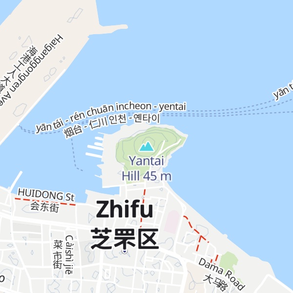 Map of Yantai Hill
